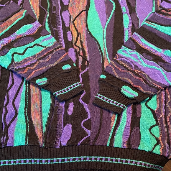 Protegé Collection colorful textured coogi style sweater size XXL - Picture 4 of 6